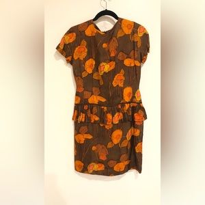 Vintage 1950s Orange Poppy Dress